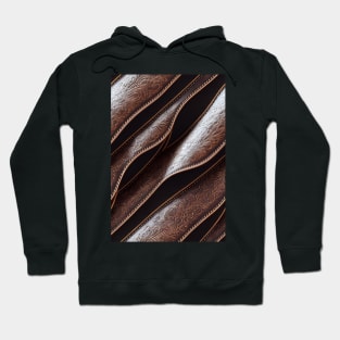 Dark Brown Ornamental Leather Stripes, natural and ecological leather print #74 Hoodie